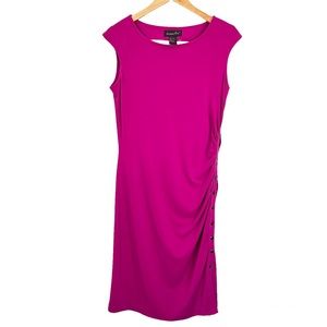 Shape FX Bodycon Ruched Fuchsia Sleeveless Dress Size 14